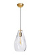 Lampa wewnętrzna, wisząca Famlight Storm S transparent, miedź/mosiądz