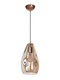 Lampa wewnętrzna, wisząca Famlight Storm S transparent, miedź/mosiądz
