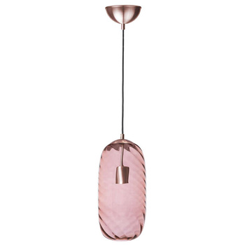 Lampa wewnętrzna, wisząca Famlight Chloe Brown optic, miedź/mosiądz