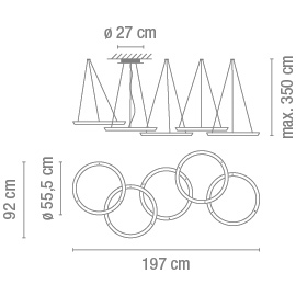 Lampa wewnętrzna, wisząca Vibia Halo Circular 2333