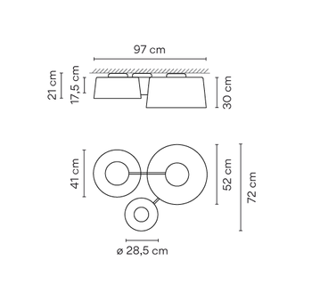 Lampa wewnętrzna, sufitowa Vibia Tube 6115
