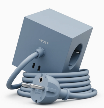 Kostka zasilająca 3 x Gniazdo Schuko typ F + 2 x USB C Avolt Square 1
