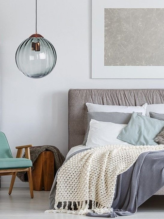 Lampa wewnętrzna, wisząca Famlight Arran optic gray, mosiądz/miedź