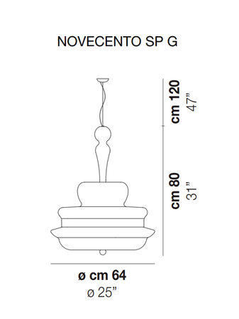 Lampa wewnętrzna, wisząca Vistosi Novecento 