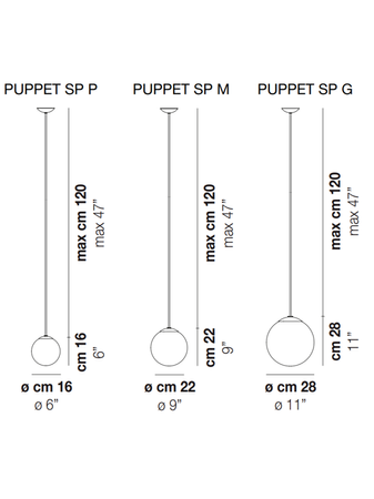 Lampa wewnętrzna, wisząca Vistosi Puppet