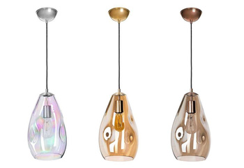 Lampa wewnętrzna, wisząca Famlight Storm S transparent, miedź/mosiądz