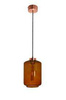 Lampa wewnętrzna, wisząca Famlight Leyte Amber, miedź/mosiądz