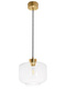 Lampa wewnętrzna, wisząca Famlight Jawa Transparent, miedź/mosiądz