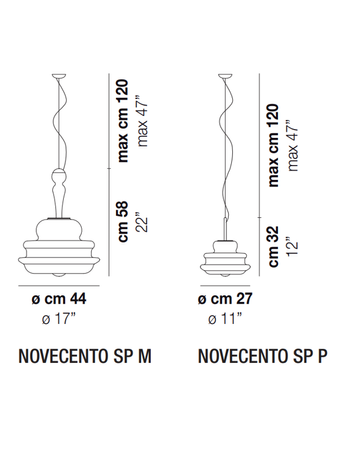 Lampa wewnętrzna, wisząca Vistosi Novecento 
