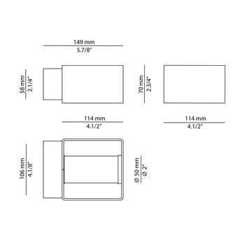 Lampa zewnętrzna, ścienna Estiluz Frame A-4053X 96 BLK ANT