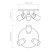 Lampa wewnętrzna, sufitowa Astro Como Triple Round
