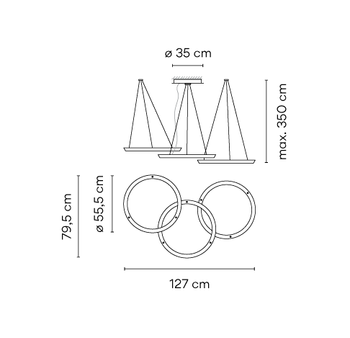 Lampa wewnętrzna, wisząca Vibia Halo Circular 2333