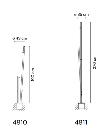 Lampa zewnętrzna, stojąca Vibia Bamboo 4810