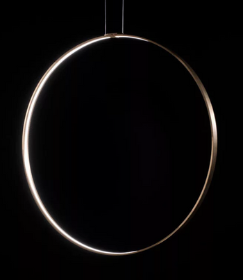 Lampa wewnętrzna, wisząca Zava Rings Vertical 50cm k. złoty 3000K, ekspozycja