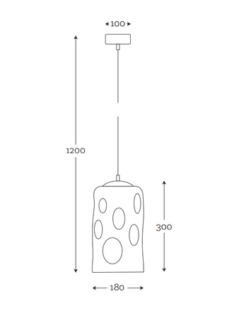 Lampa wewnętrzna, wisząca Famlight Ruu Transparent, miedź/mosiądz