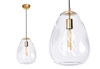 Lampa wewnętrzna, wisząca Famlight Storm L transparent, miedź/mosiądz