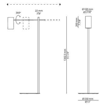 Lampa wewnętrzna, podłogowa Estiluz Cyls p-3908M 26 BLK