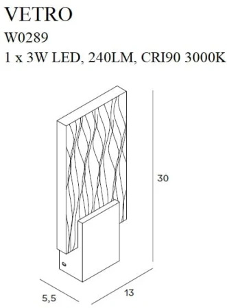 KINKIET MAXLIGHT VETRO ZŁOTY W0289