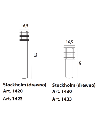 Lampa zewnętrzna, słupek Norlys Stockholm 1430