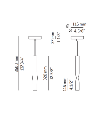 Lampa wewnętrzna, wisząca Estiluz Flow T-3734S 61S GLD