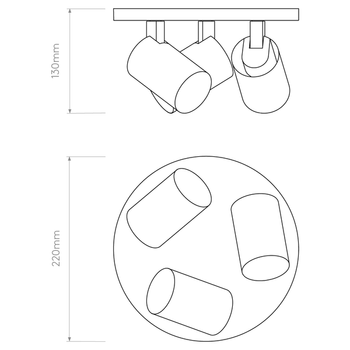 Lampa wewnętrzna, sufitowa Astro Triple Round 