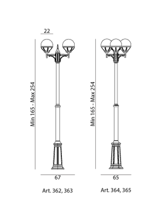 Lampa zewnętrzna, latarnia Bolonia 363