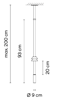 Lampa wewnętrzna, wisząca Vibia Flamingo Mini 1580 2700K, ekspozycja