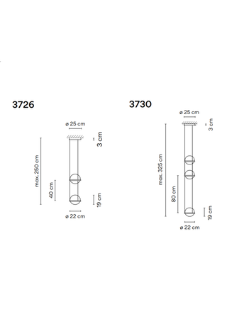 Lampa wewnętrzna, wisząca Vibia Palma 3726