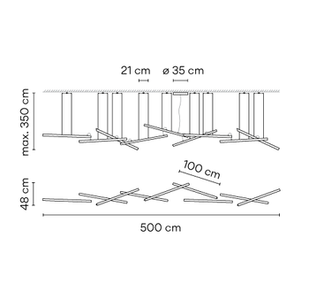 Lampa wewnętrzna, wisząca Vibia Halo Lineal 2340