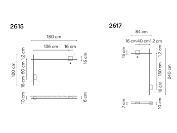 Lampa wewnętrzna, ścienna Vibia Structural 2615