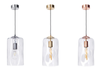 Lampa wewnętrzna, wisząca Famlight Ruu Transparent, miedź/mosiądz