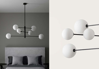 Lampa wewnętrzna, wisząca Aromas Atom, czarny