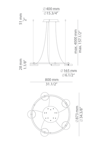 Lampa wewnętrzna, wisząca Estiluz Aro T-3542-W