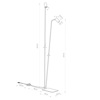 Lampa podłogowa Nowodvorski Mono FL II, czarno-złoty