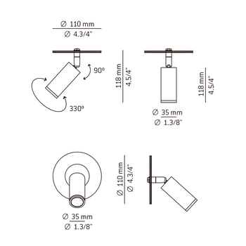 Lampa wewnętrzna, sufitowa Estiluz Volta t-3533R 61 S GLD