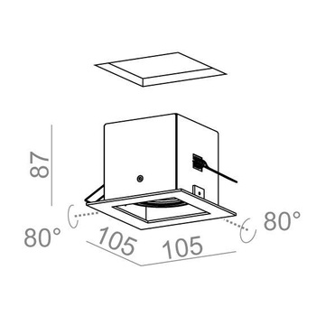 Lampa wewnętrzna, wpuszczana Aqform Squares 50x1 230V recessed 12