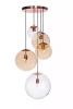 Lampa wewnętrzna, wisząca Famlight Muna set of 5 lister mix, miedź/mosiądz