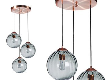 Lampa wewnętrzna, wisząca Famlight Arran, miedź/mosiądz