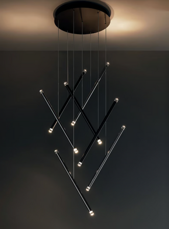 Lampa wewnętrzna, LODES A-TUBE NANO DUO, zwieszana, k. szampański, 2700K, ekspozycja