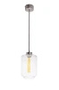 Lampa wewnętrzna, wisząca Famlight Leyte Transparent, stal nierdzewna