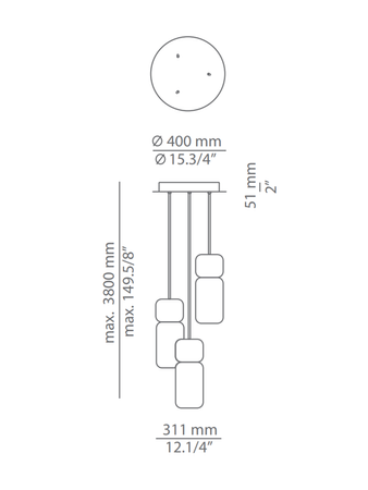 Lampa wewnętrzna, wisząca Estiluz Pila R40.3