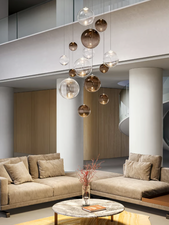 Lampa wewnętrzna, LODES RANDOM SOLO, zwieszana, fi 28cm, crystal, 3000K, Outlet