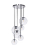 Lampa wewnętrzna, wisząca Famlight Bacan transparentna, miedź/mosiądz