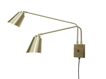 Lampa ścienna BREMEN dwuramienna złota