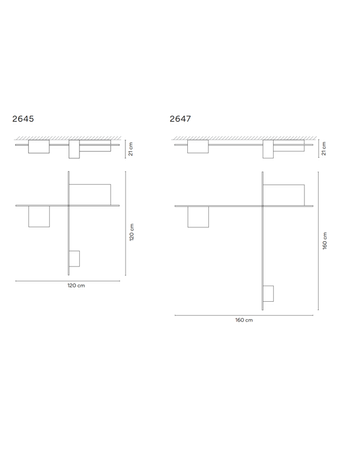 Lampa wewnętrzna, sufitowa Vibia Structural 2645