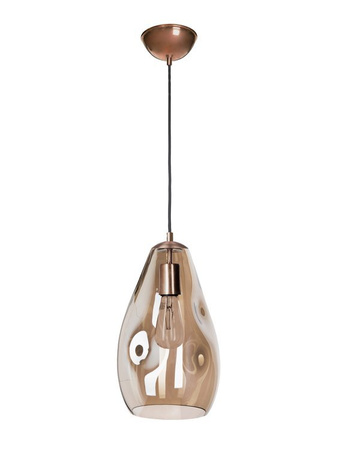 Lampa wewnętrzna, wisząca Famlight Storm S transparent, miedź/mosiądz