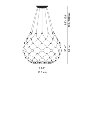 Lampa wewnętrzna, wisząca Luceplan Mesh 100