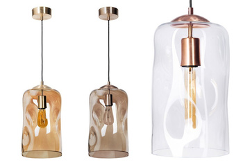 Lampa wewnętrzna, wisząca Famlight Ruu Lister Amber, stal nierdzewna