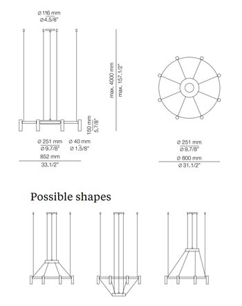 Lampa wewnętrzna, wisząca Estiluz Laverd T-3805 61S GLD