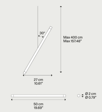 Lampa wewnętrzna, LODES A-TUBE NANO DUO, zwieszana, k. szampański, 2700K, Outlet